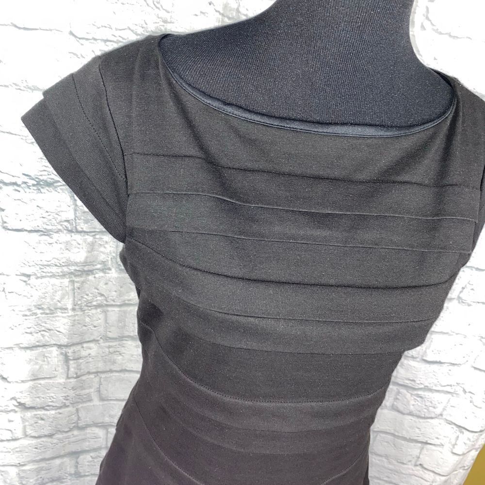 Max and Cleo midi bodycon layered dress w/cap sleeves black sz 10 - Picture 4 of 12